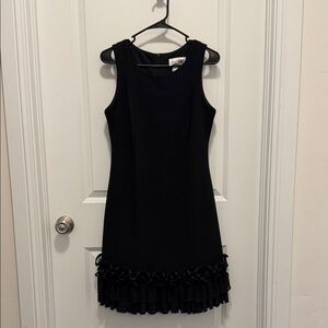 Joseph Ribkoff Black Sleeveless Ruffle-Hem Mini Dress